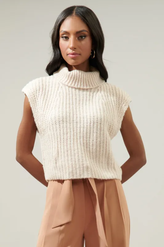 Monica Sleeveless Cropped Turtleneck Sweater sold by Sugarlips