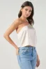 Miwa Satin One Shoulder Strap Top sold by Sugarlips