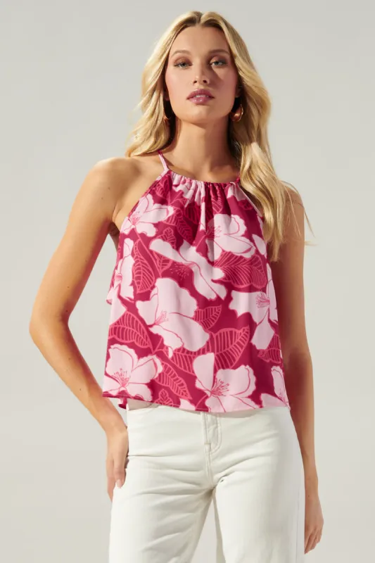 Ginger Berry Floral Halter Tank Top sold by Sugarlips