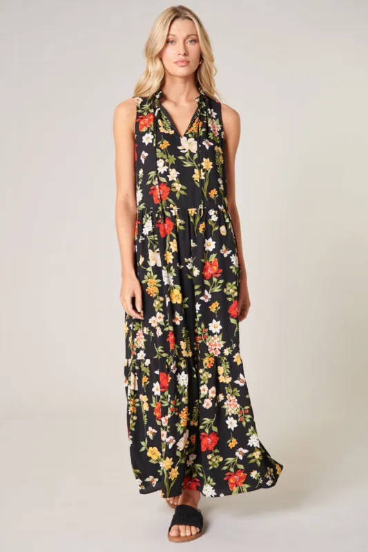 Willa Split Neck Tiered Maxi Dress sold by Sugarlips