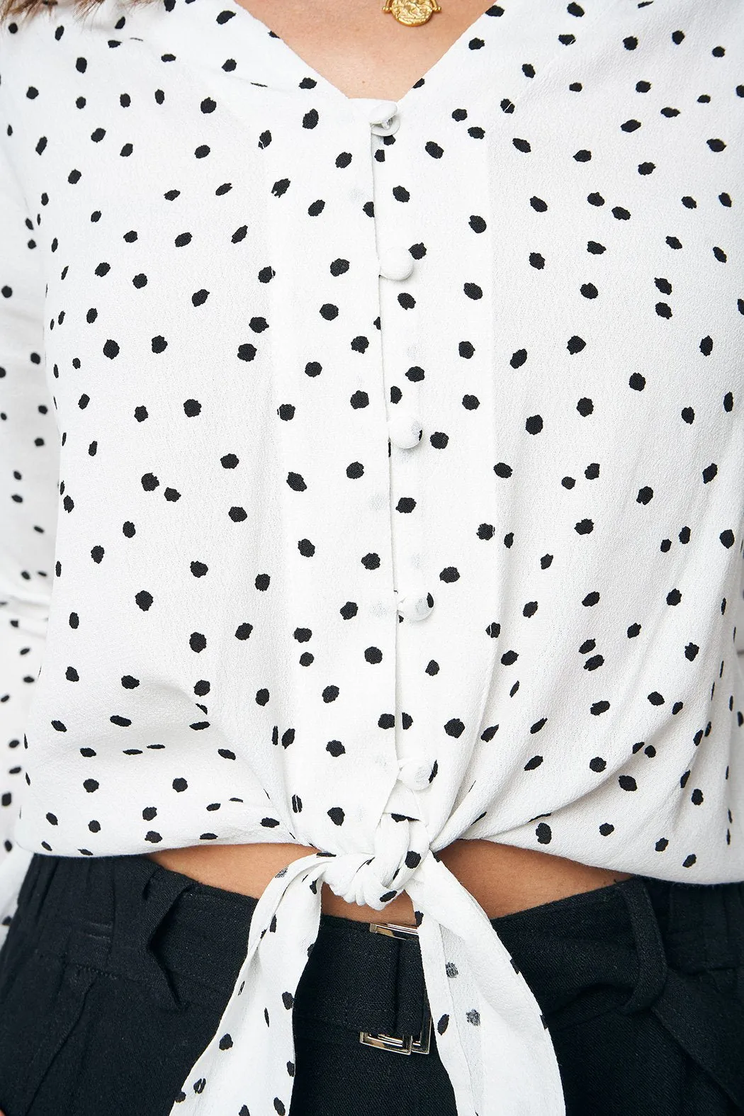 Why Knot Polka Dot Front Tie Top sold by Sugarlips product image thumbnail 5
