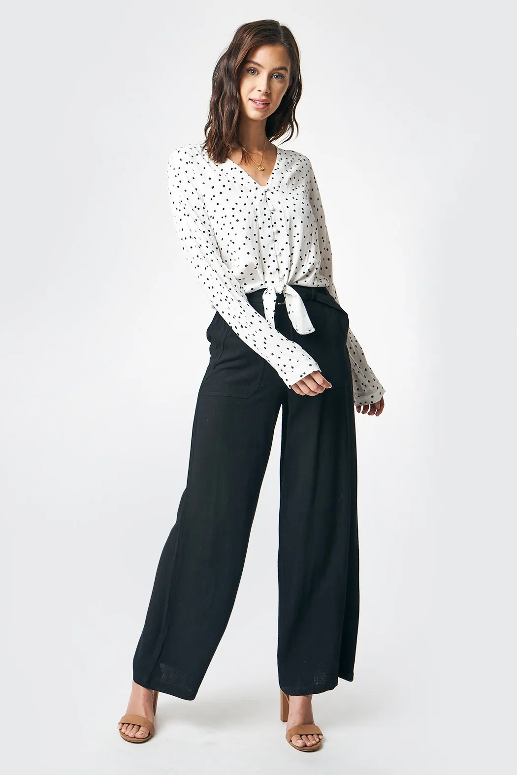 Why Knot Polka Dot Front Tie Top sold by Sugarlips product image thumbnail 4
