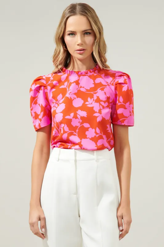 Palmas Cherry Veronica Puff Sleeve Blouse sold by Sugarlips