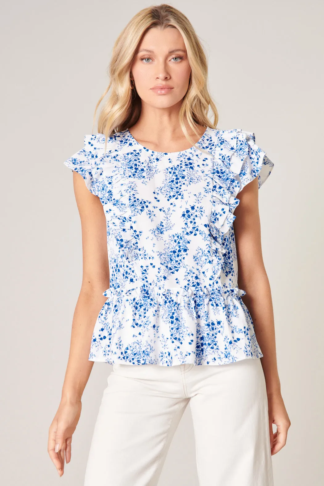 Halcyon Floral Kindred Peplum Top sold by Sugarlips product image thumbnail 2