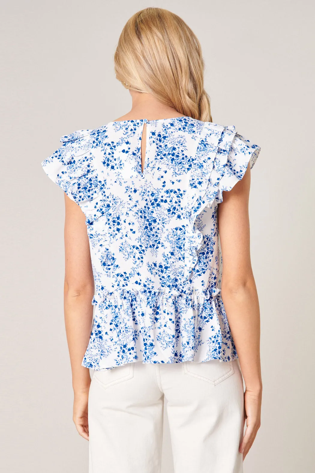 Halcyon Floral Kindred Peplum Top sold by Sugarlips product image thumbnail 3