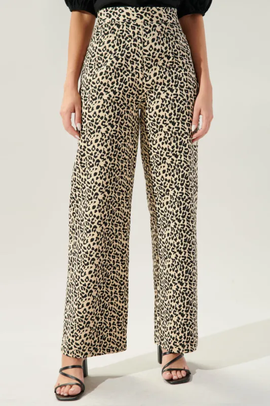 Gianina Leopard Wide Leg Denim Trousers sold by Sugarlips