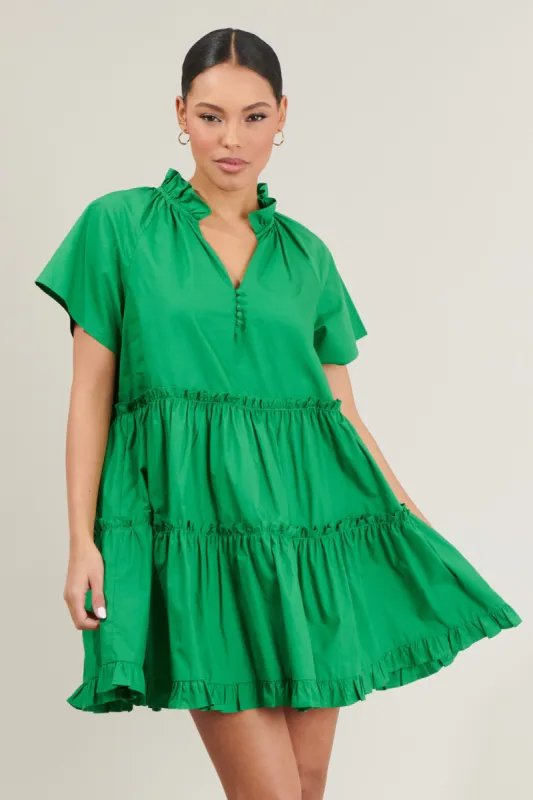 Pallas Poplin Tiered Mini Dress sold by Sugarlips