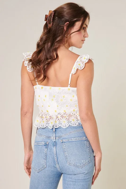 Cassiopeia Ruffle Front Tie Crop Top sold by Sugarlips product image thumbnail 2