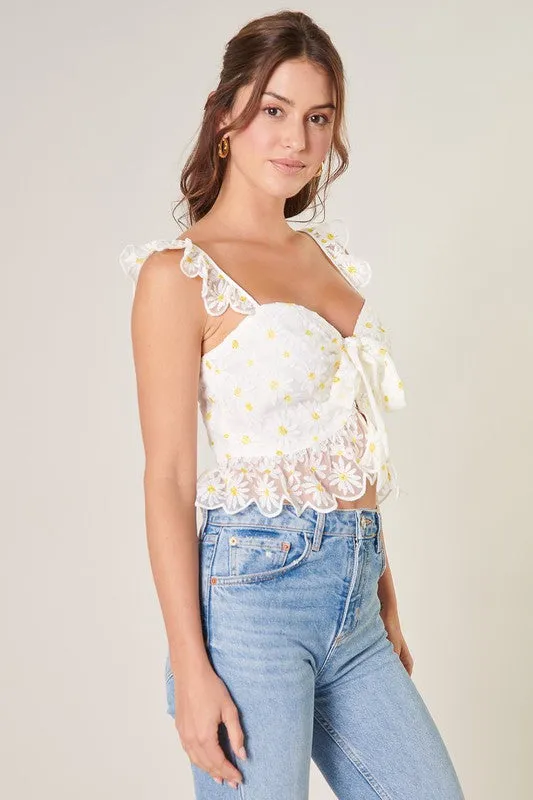 Cassiopeia Ruffle Front Tie Crop Top sold by Sugarlips product image thumbnail 3