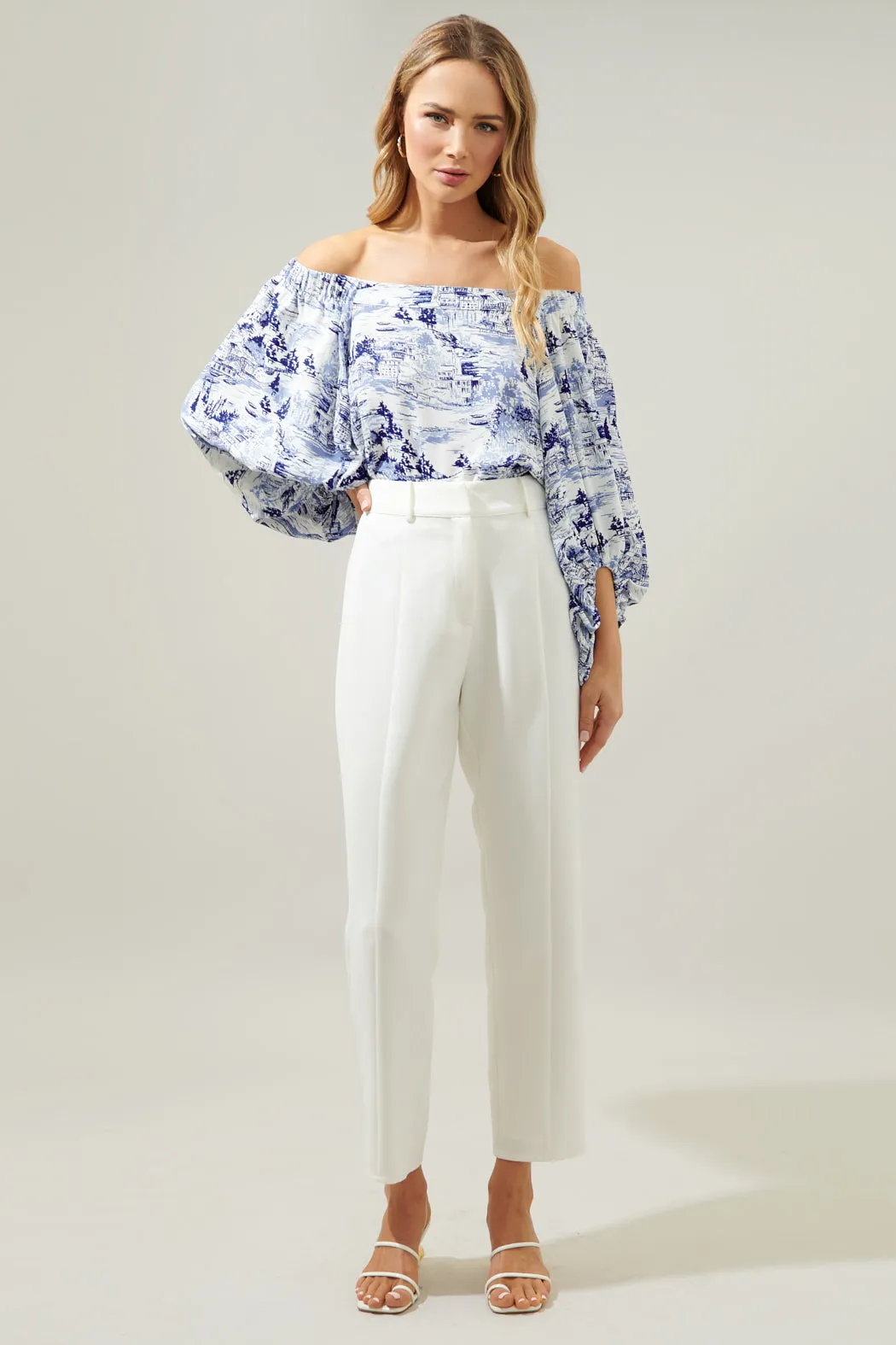 Francine Toile Sky Off the Shoulder Balloon Sleeve Top sold by Sugarlips product image thumbnail 4