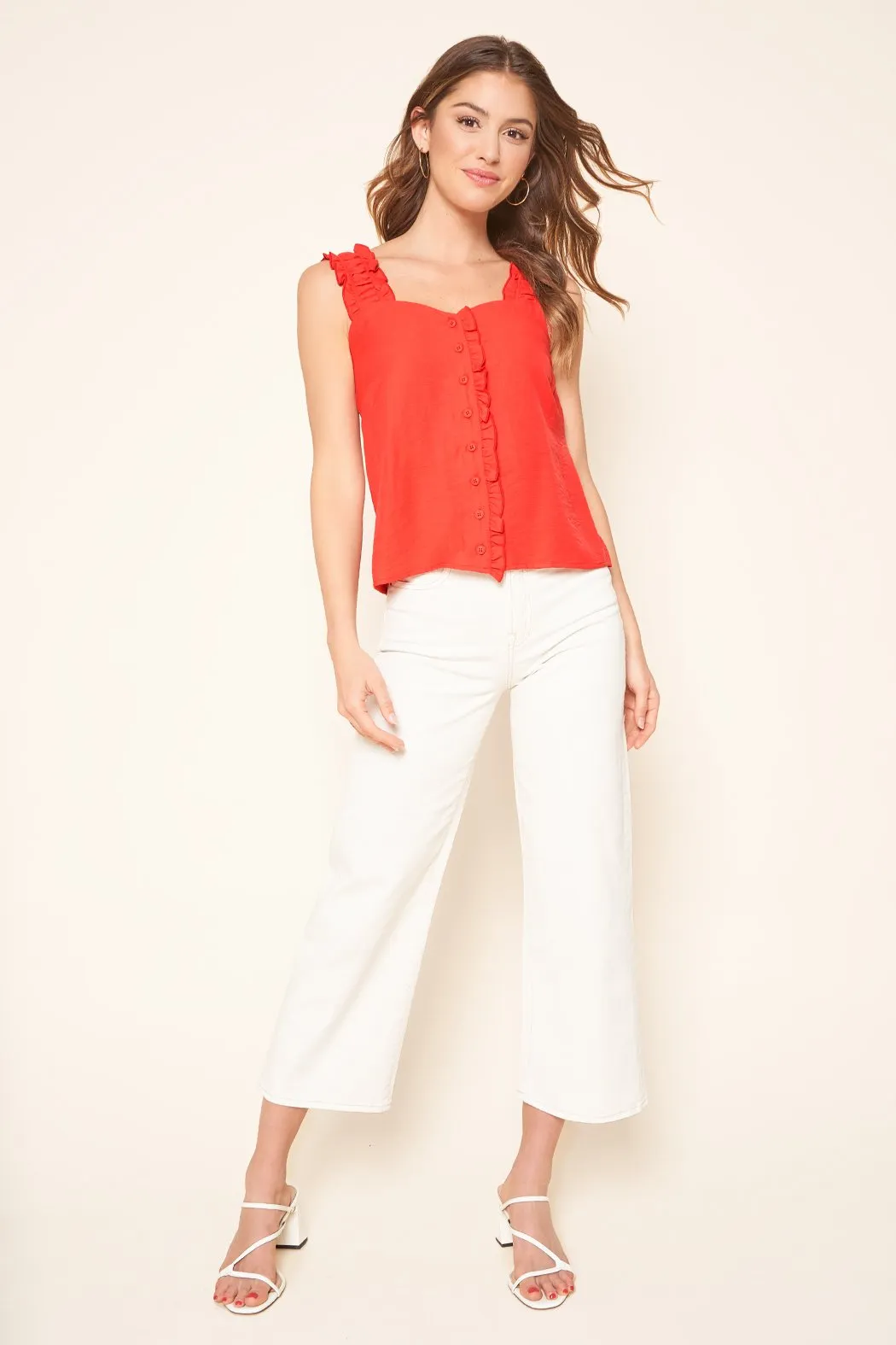 Charlotte Ruffle Button Tank Top sold by Sugarlips product image thumbnail 5