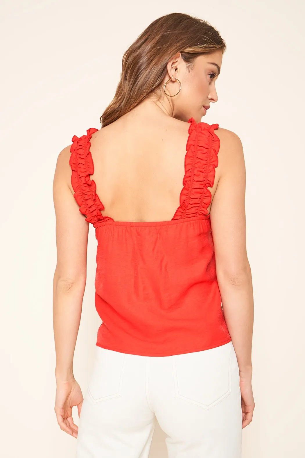Charlotte Ruffle Button Tank Top sold by Sugarlips product image thumbnail 2