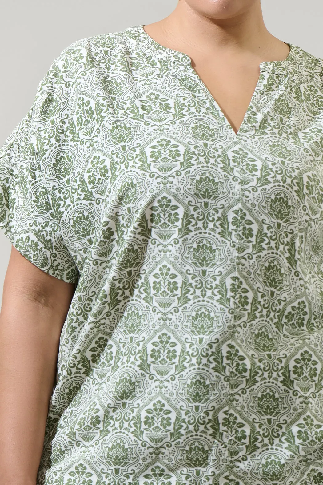 Estrada Floral Miah Split Neck Blouse Curve sold by Sugarlips product image thumbnail 5