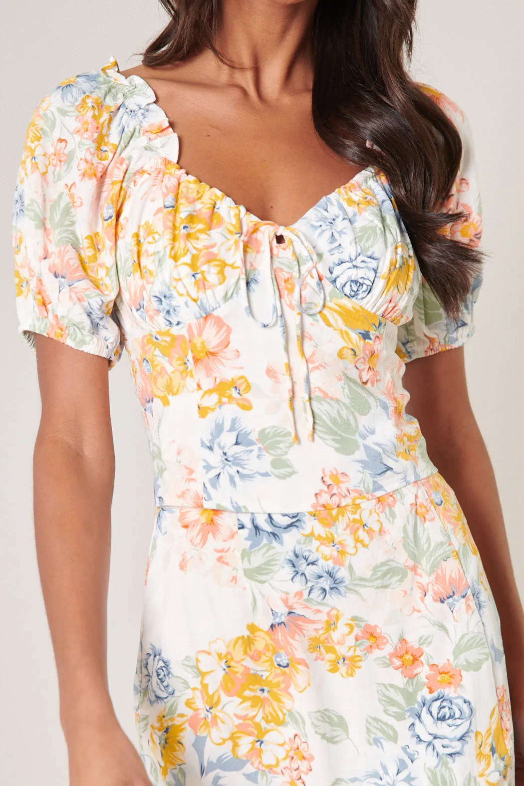 Shay Pastel Floral Viviana Puff Sleeve Crop Top sold by Sugarlips product image thumbnail 5