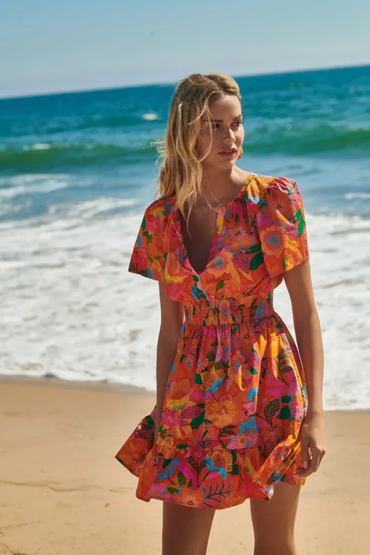 Idalia Floral Miller Split Neck Dress sold by Sugarlips