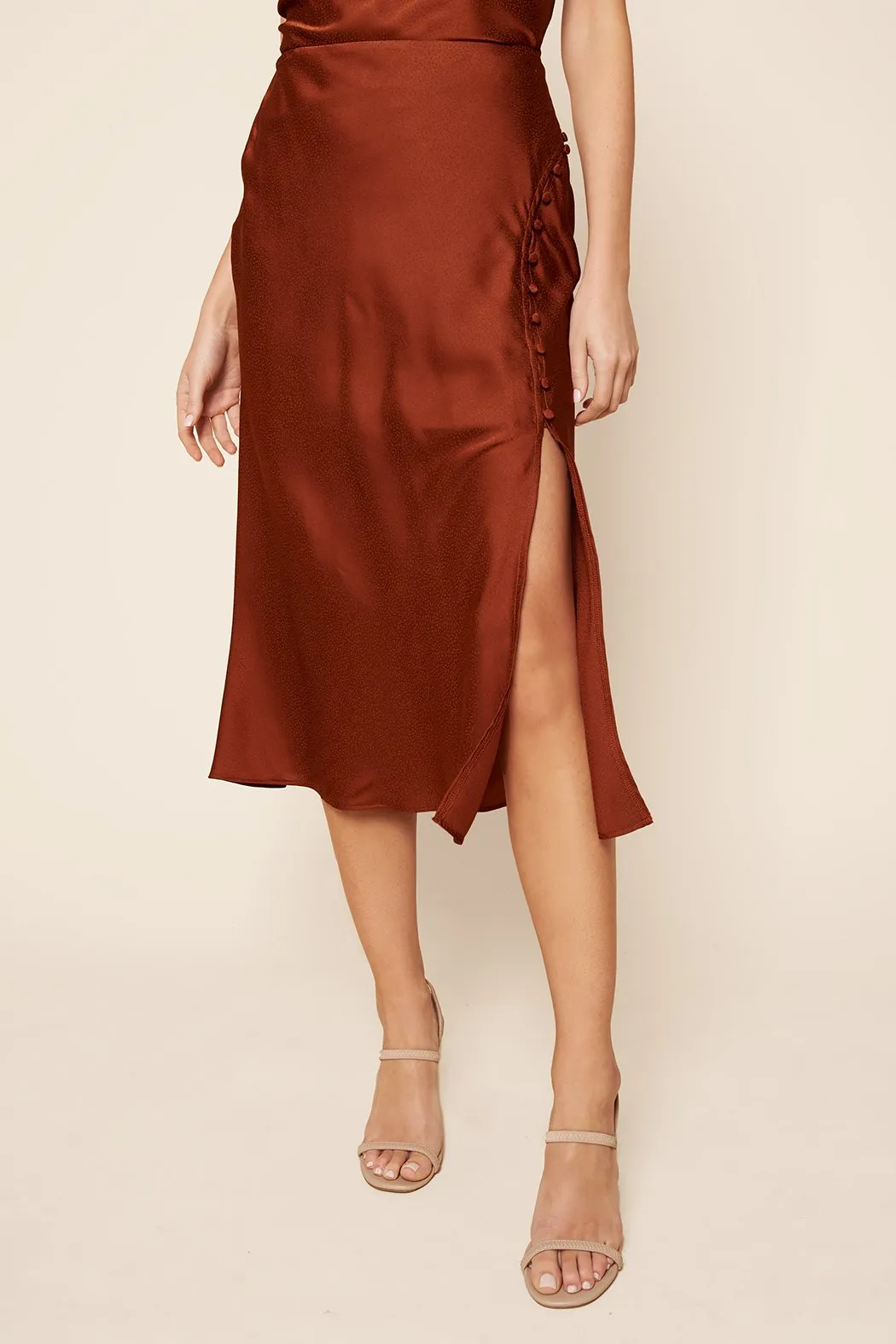 Iyana Satin Slip Skirt sold by Sugarlips