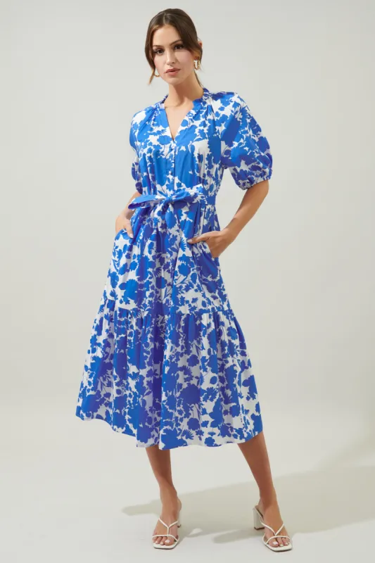 Marinelle Floral Wynette Tiered Midi Dress sold by Sugarlips