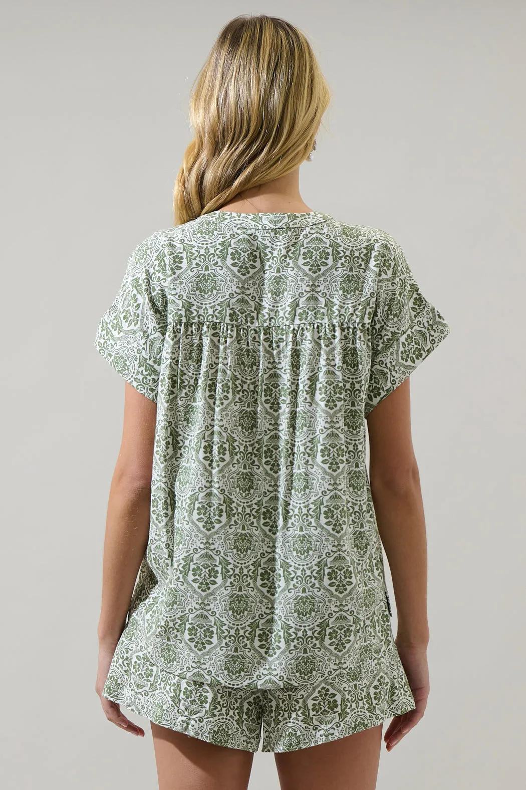 Estrada Floral Miah Split Neck Blouse sold by Sugarlips product image thumbnail 3