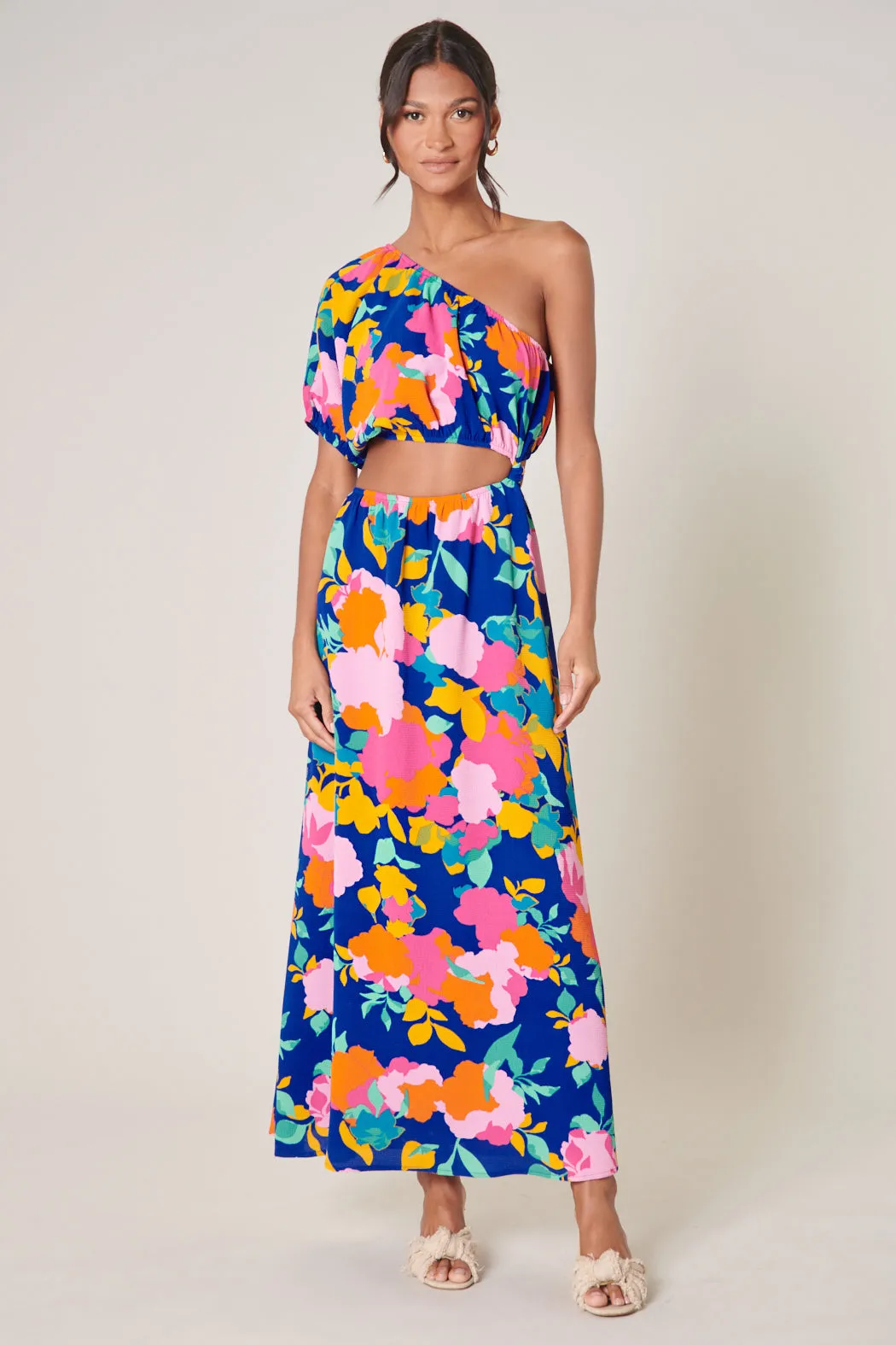 Heat Wave Cutout One Shoulder Maxi Dress sold by Sugarlips