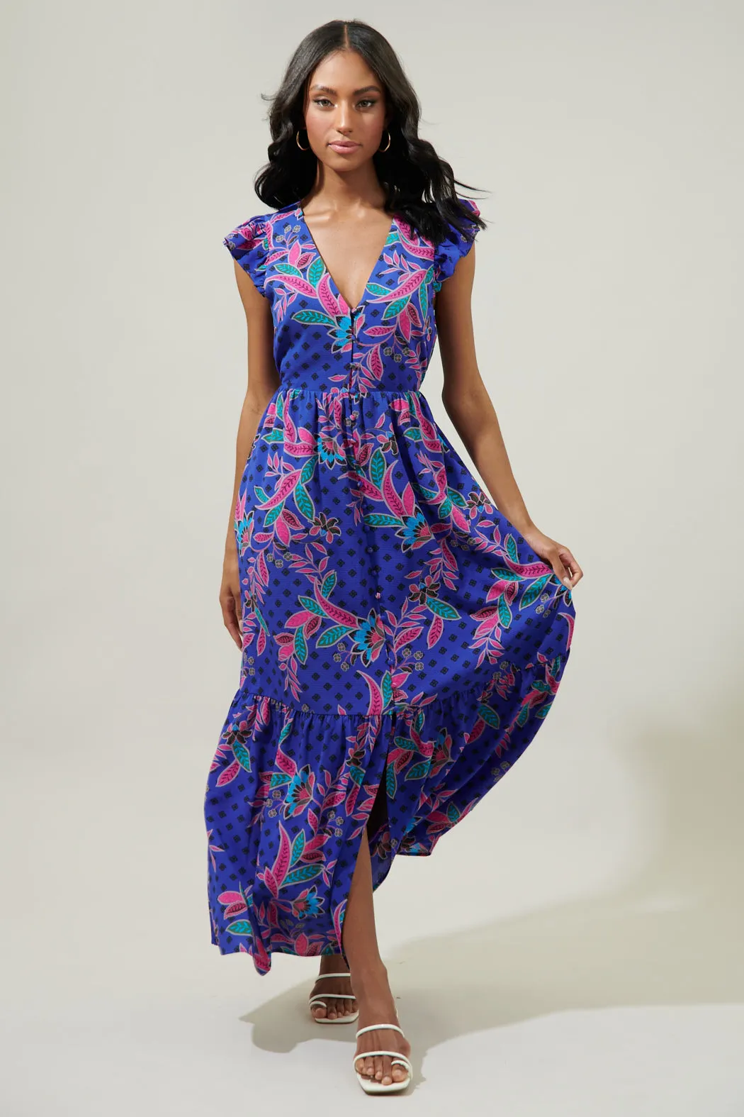 Rayanne Indigo Evianna Button Down Maxi Dress sold by Sugarlips product image thumbnail 2