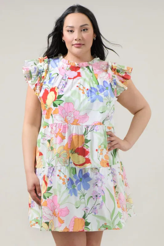 Juliet Floral Garden Lauren Shift Mini Dress Curve sold by Sugarlips