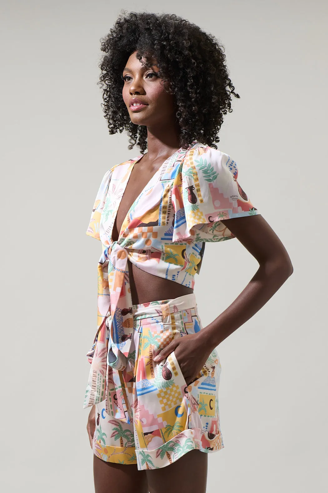 Down The Sunset Emma Tie Knot Crop Top sold by Sugarlips product image thumbnail 4