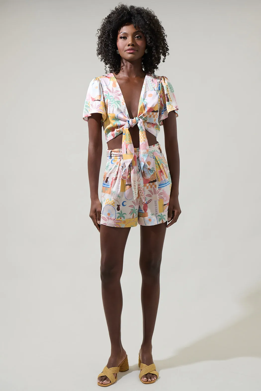 Down The Sunset Emma Tie Knot Crop Top sold by Sugarlips product image thumbnail 5