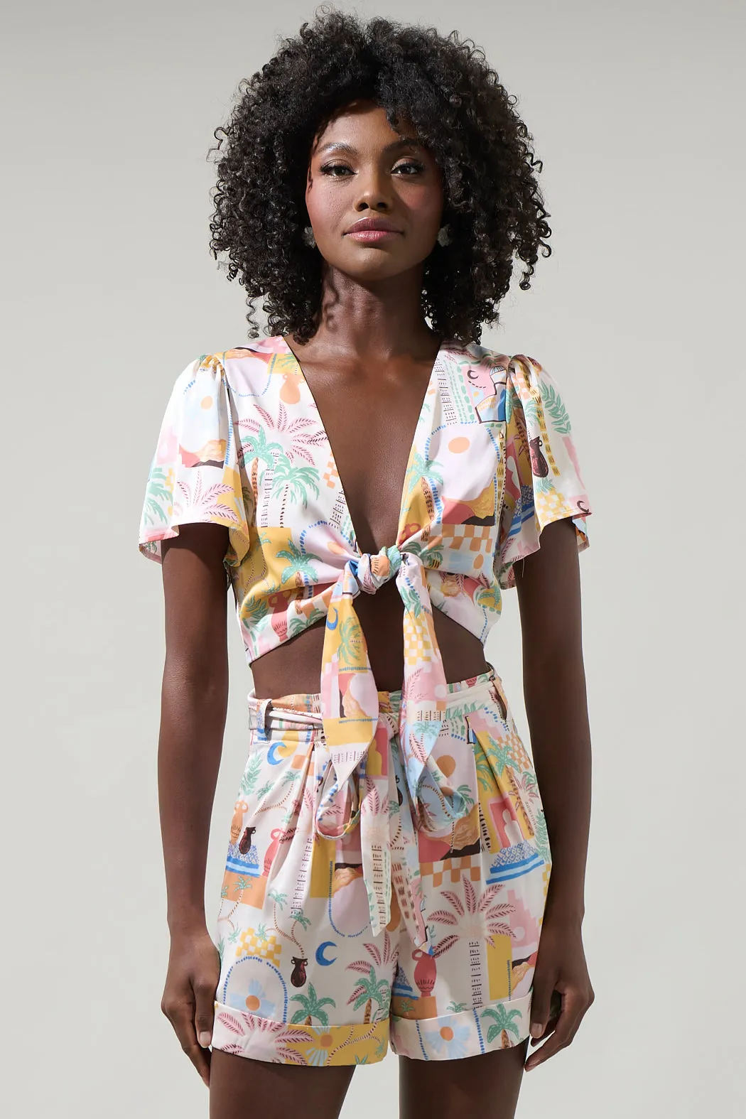 Down The Sunset Emma Tie Knot Crop Top sold by Sugarlips product image thumbnail 2