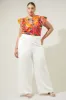 Idalia Floral Vance Button Front Blouse Curve sold by Sugarlips