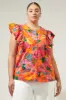 Idalia Floral Vance Button Front Blouse Curve sold by Sugarlips