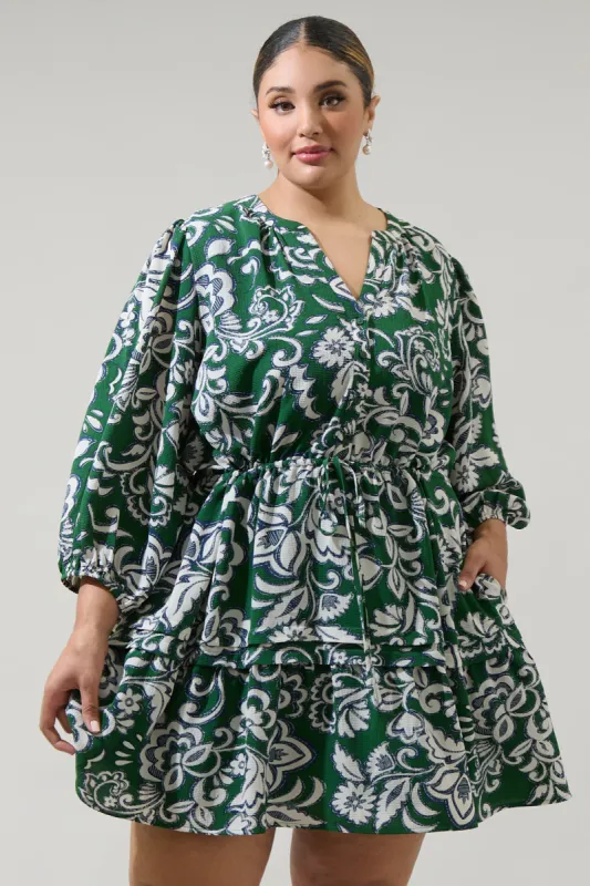 Harriet Floral Barie Button Down Mini Dress Curve sold by Sugarlips