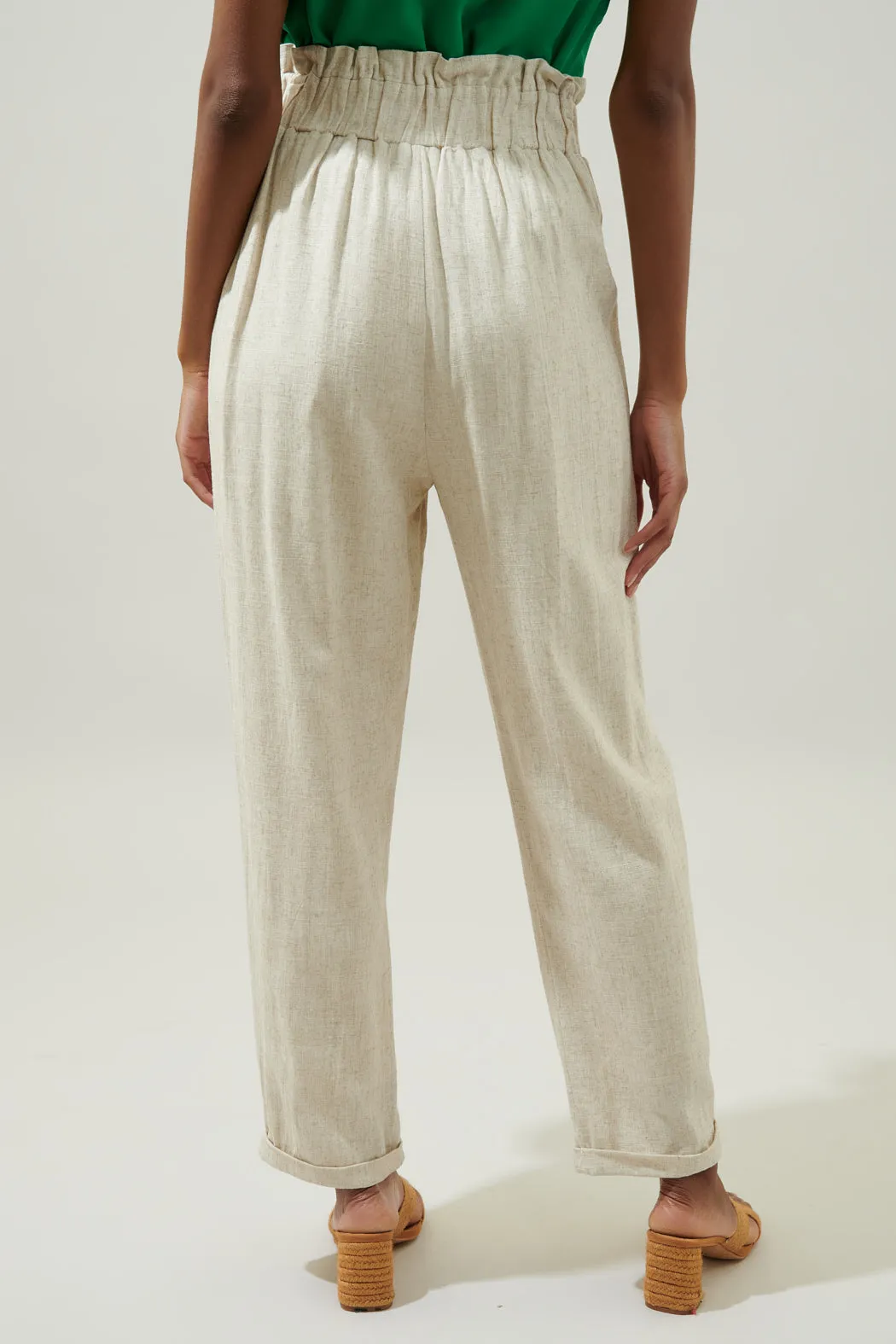 Coastliner Linen Paper Bag Pants sold by Sugarlips product image thumbnail 2