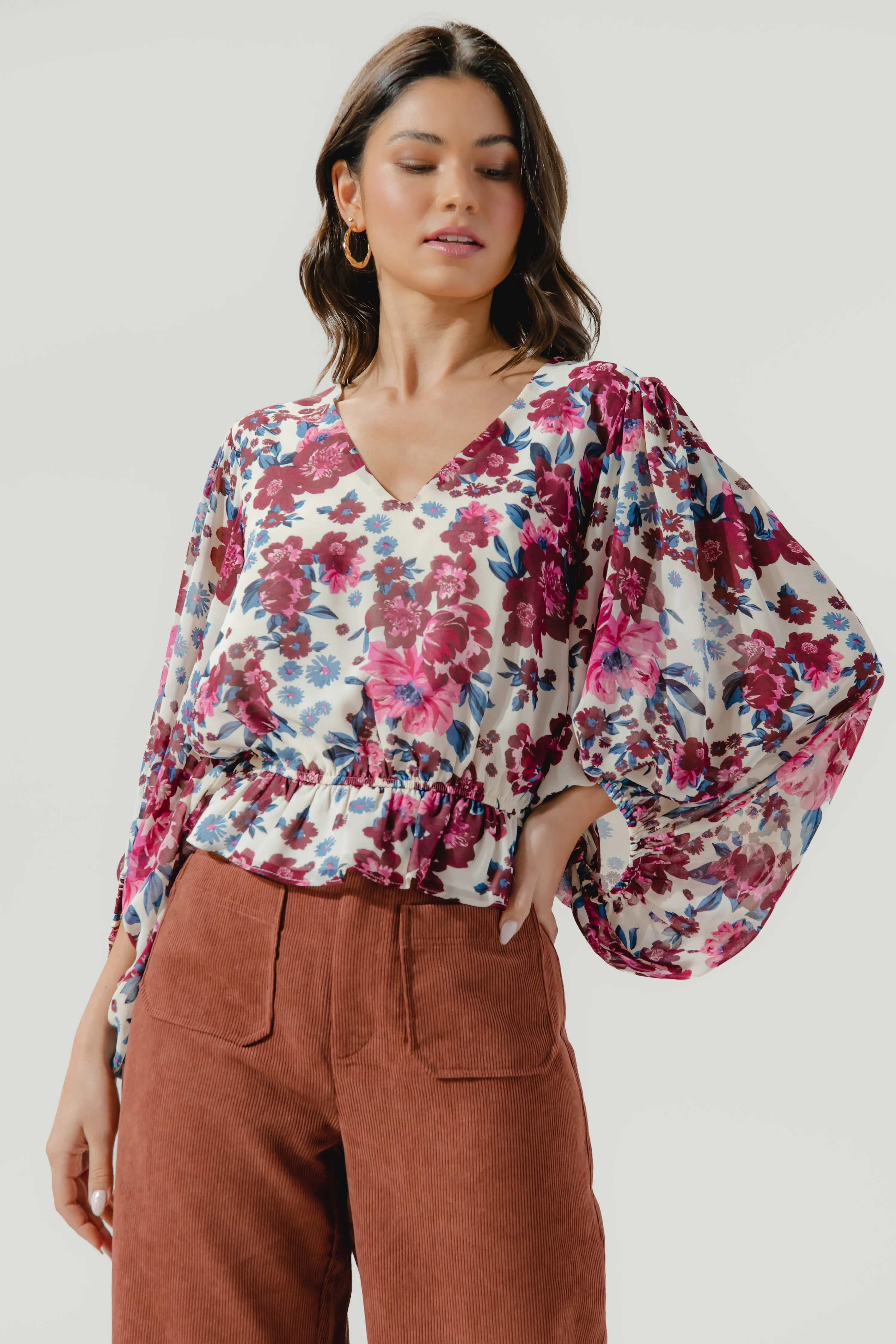 Monique Floral Ways Balloon Sleeve Blouse sold by Sugarlips product image thumbnail 5