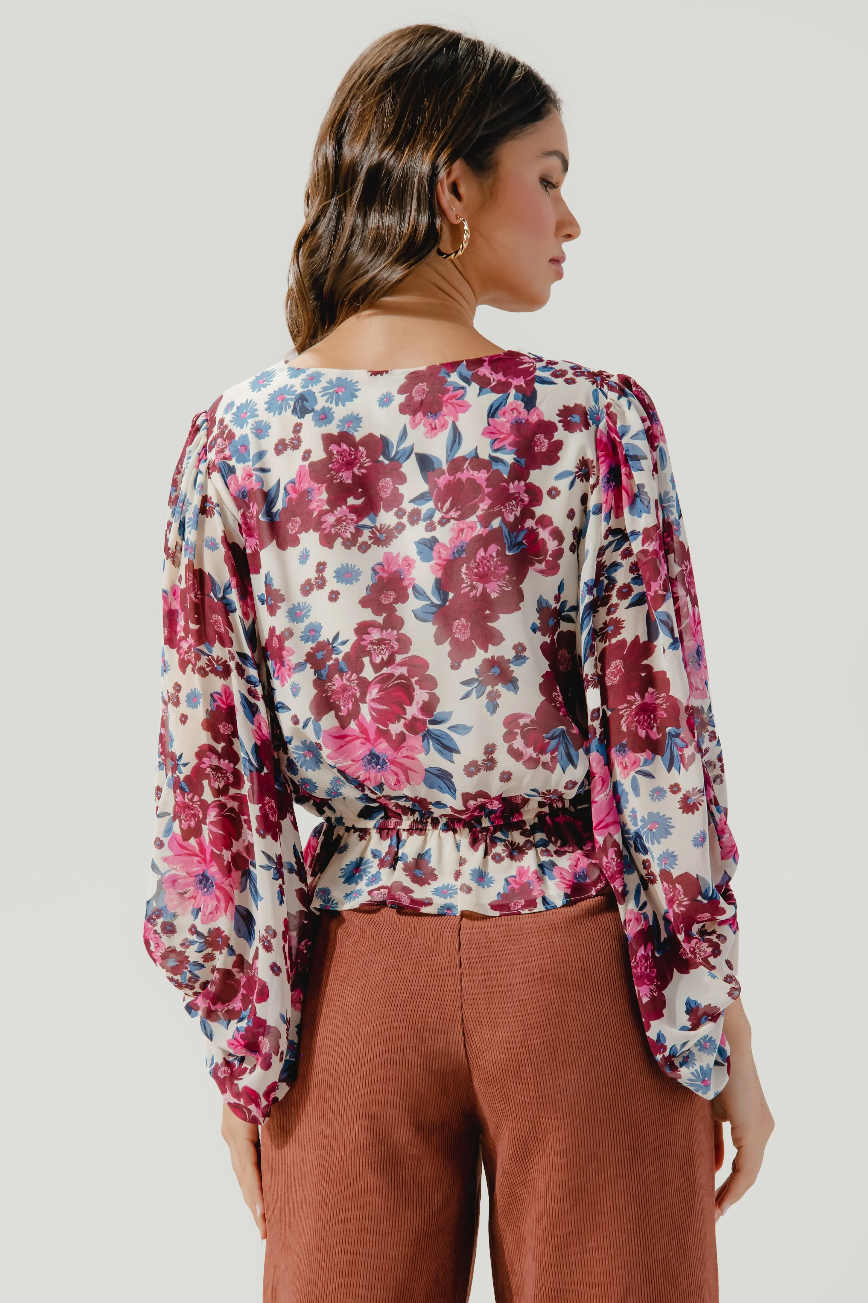 Monique Floral Ways Balloon Sleeve Blouse sold by Sugarlips product image thumbnail 3