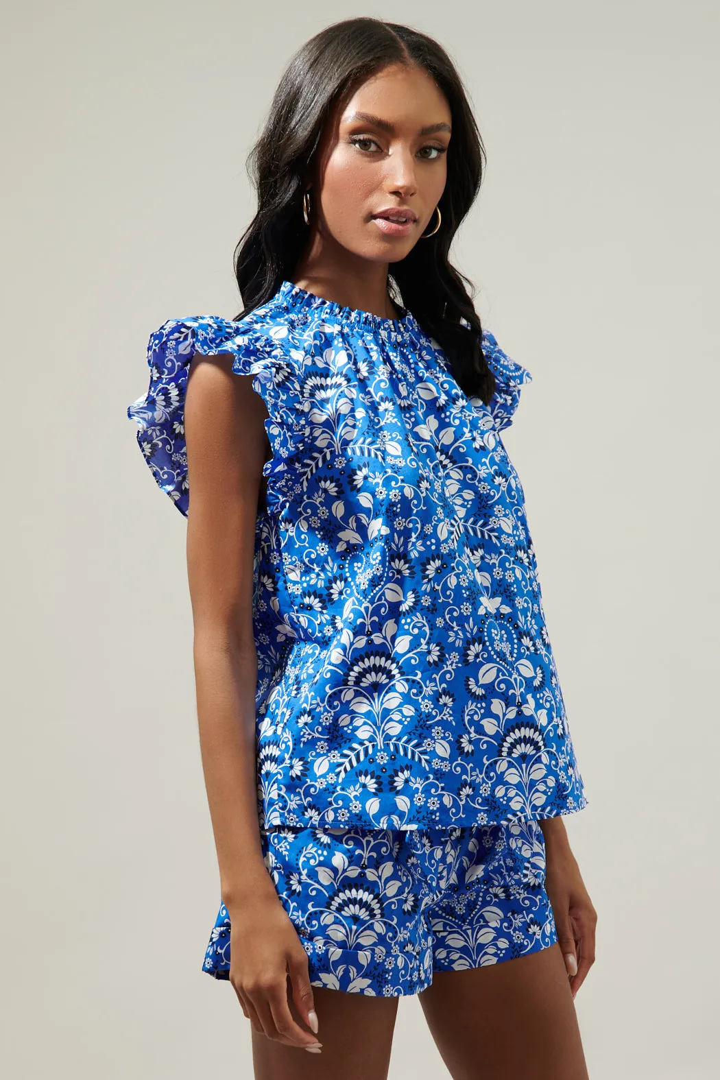 Lulu Floral Veda Cap Sleeve Top sold by Sugarlips product image thumbnail 3