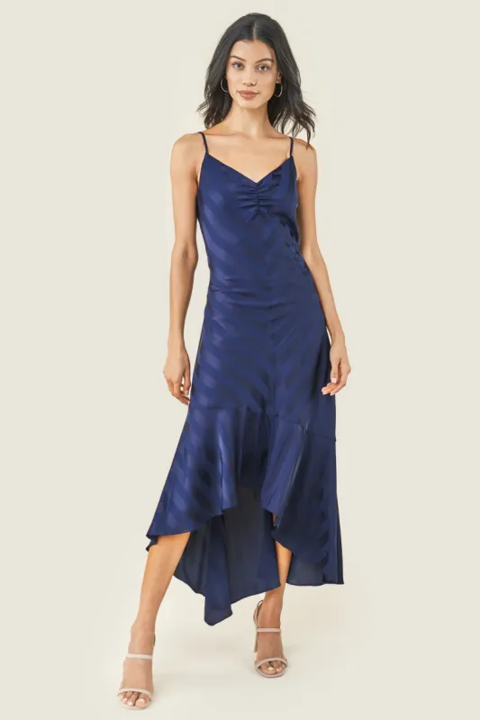 Rosado Striped Satin Slip Dress sold by Sugarlips