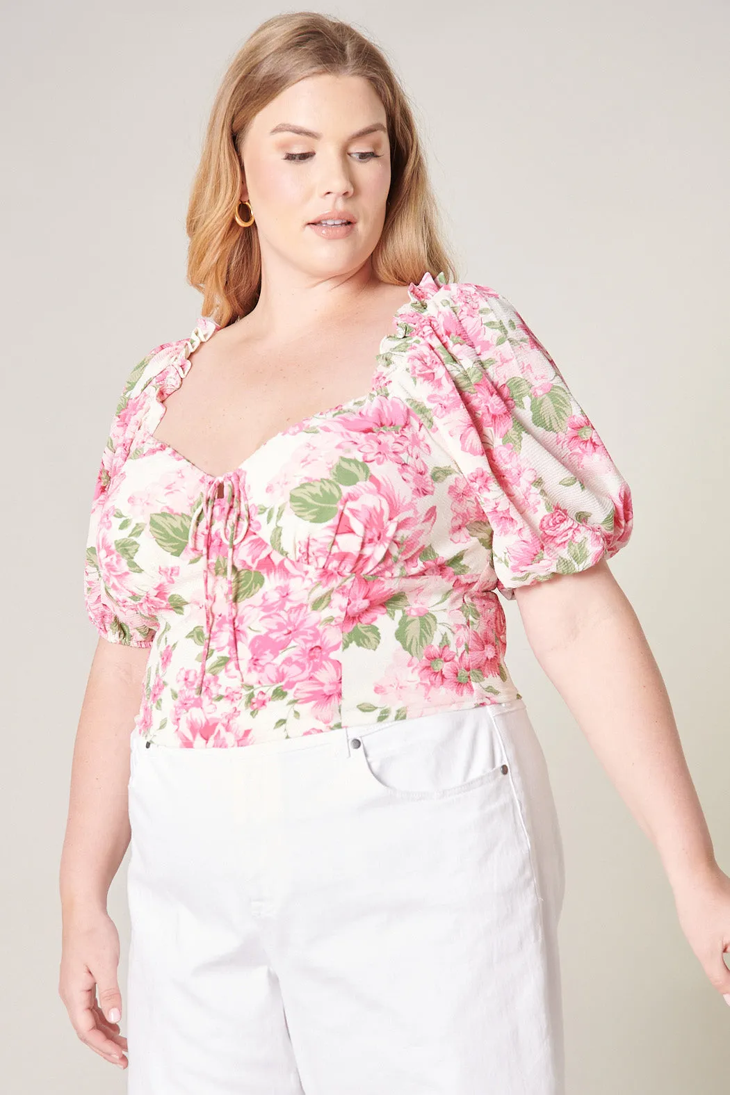 Truth Be Told Viviana Puff Sleeve Crop Top Curve sold by Sugarlips product image thumbnail 4