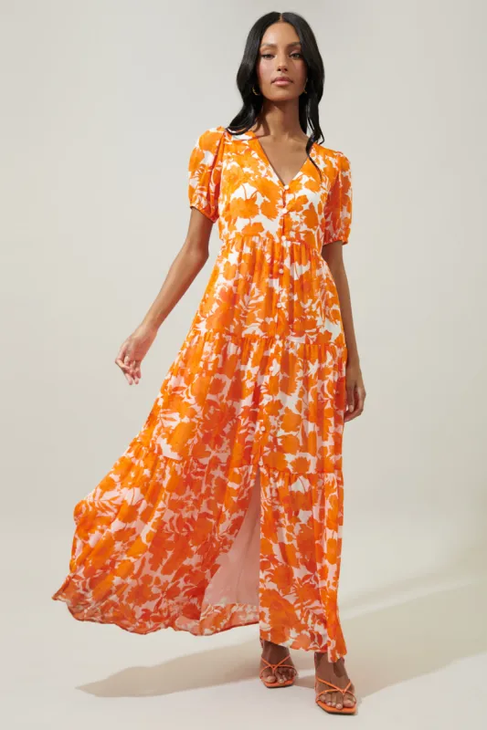Tangelo Floral Monaco Tiered Maxi Dress sold by Sugarlips