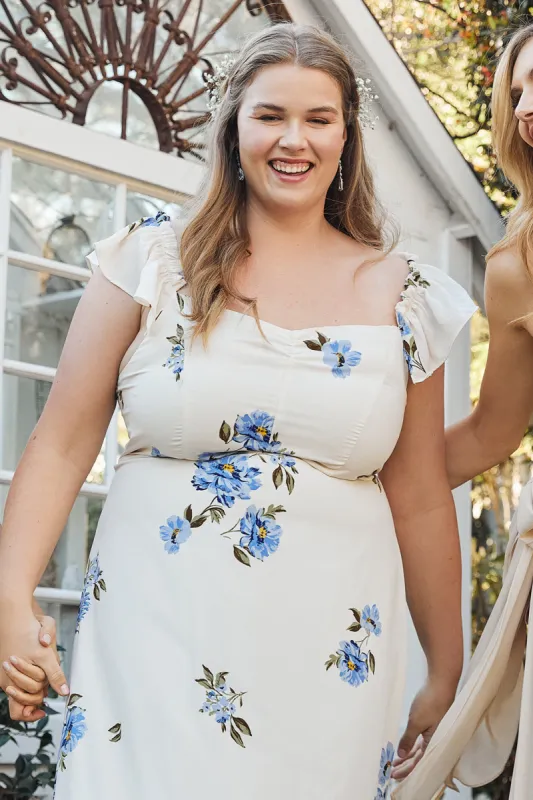 Hadley Off the Shoulder Lynn Ruffle Midi Dress Curve sold by Sugarlips