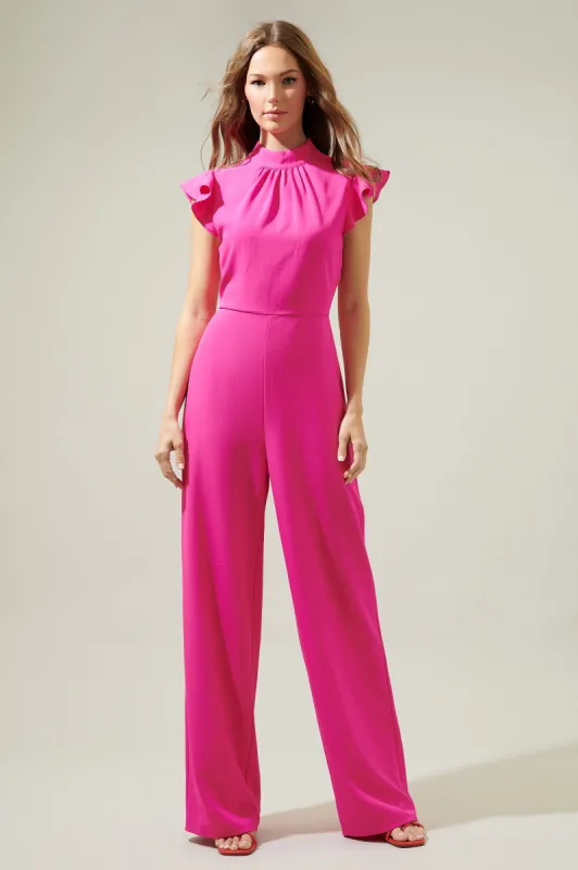 Arabella Mock Neck Wide Leg Jumpsuit sold by Sugarlips