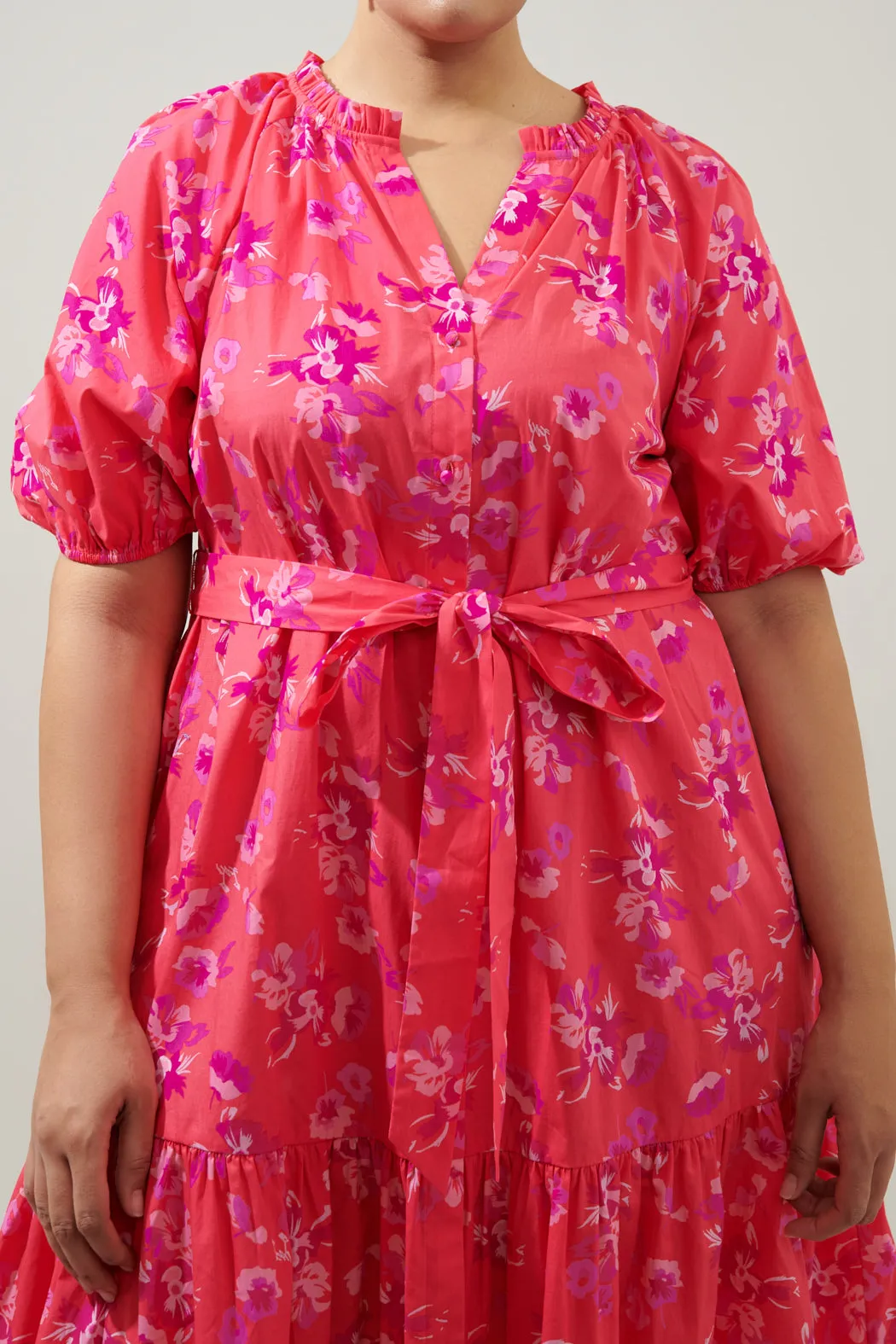 Magnolis Rhubarb Wynette Tiered Midi Dress Curve sold by Sugarlips product image thumbnail 5