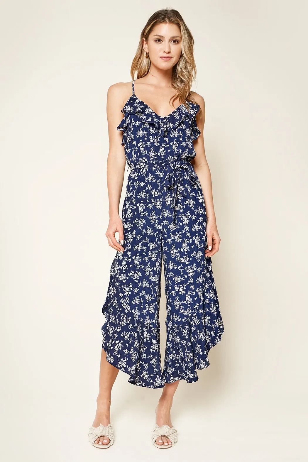 Lea Floral Print Ruffled Jumpsuit sold by Sugarlips