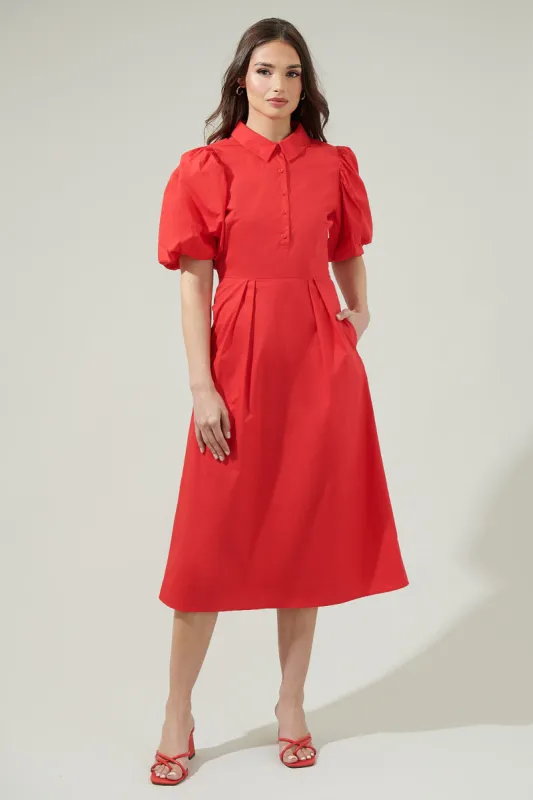 Cassidy Pleated Midi Dress sold by Sugarlips