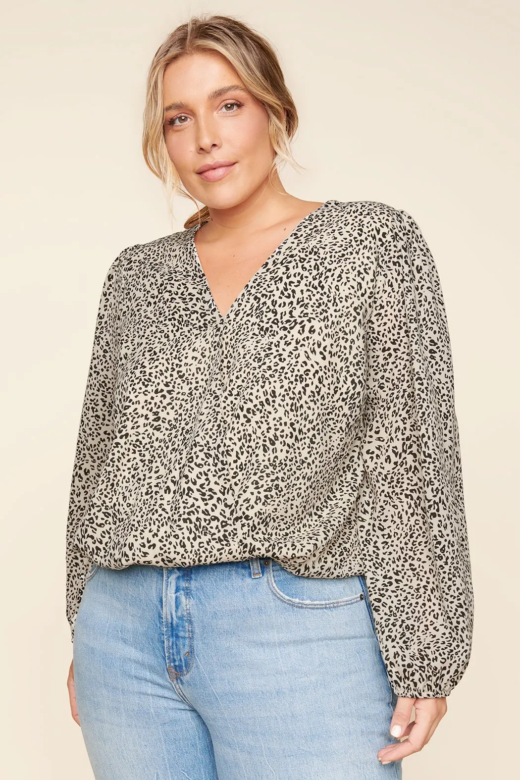 Wishful Thinking Bengel Leopard Surplice Blouse Curve sold by Sugarlips product image thumbnail 2