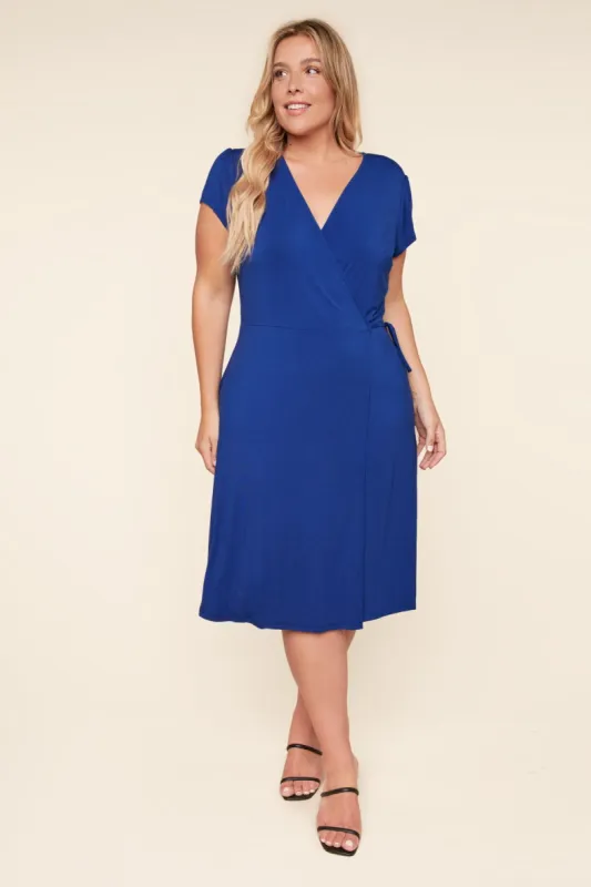 Annecy Jersey Knit Midi Wrap Dress Curve sold by Sugarlips