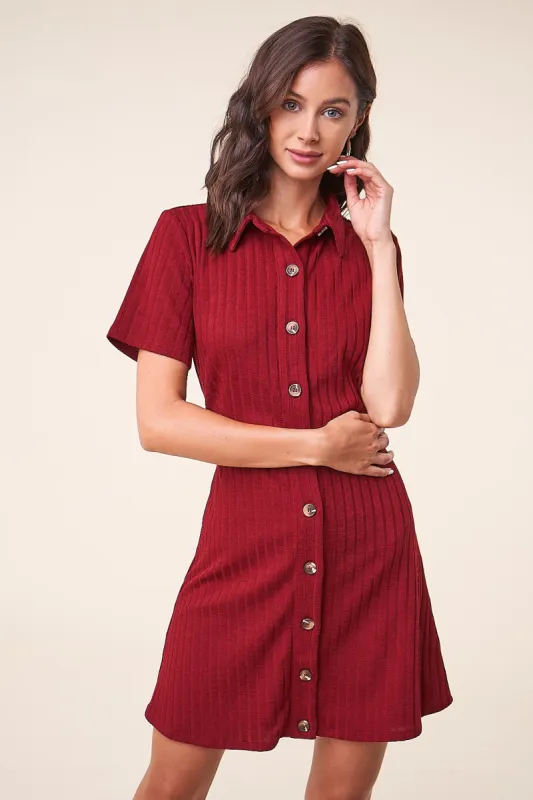 Oxford Button Up Mini Dress sold by Sugarlips