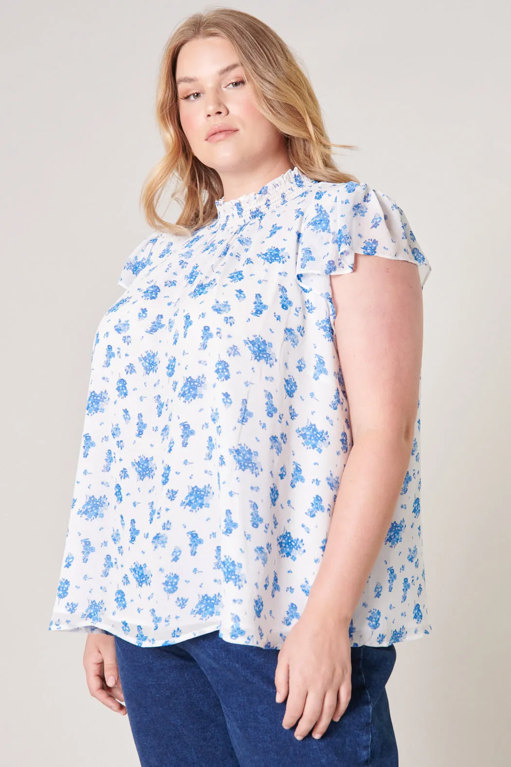 Fond of You Floral Sun Up Mock Neck Top Curve sold by Sugarlips product image thumbnail 3