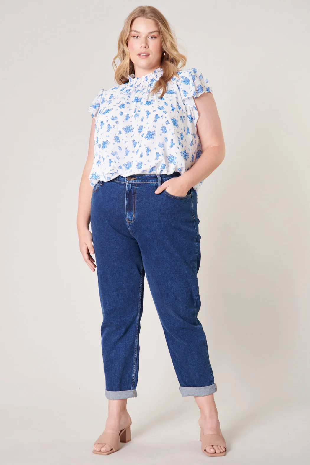 Fond of You Floral Sun Up Mock Neck Top Curve sold by Sugarlips product image thumbnail 4