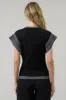 Avilla Contrasted Short Sleeve Sweater Top sold by Sugarlips