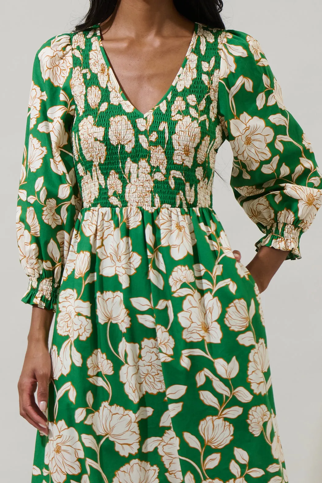 Lucena Floral Lemy Poplin Midi Dress sold by Sugarlips product image thumbnail 5